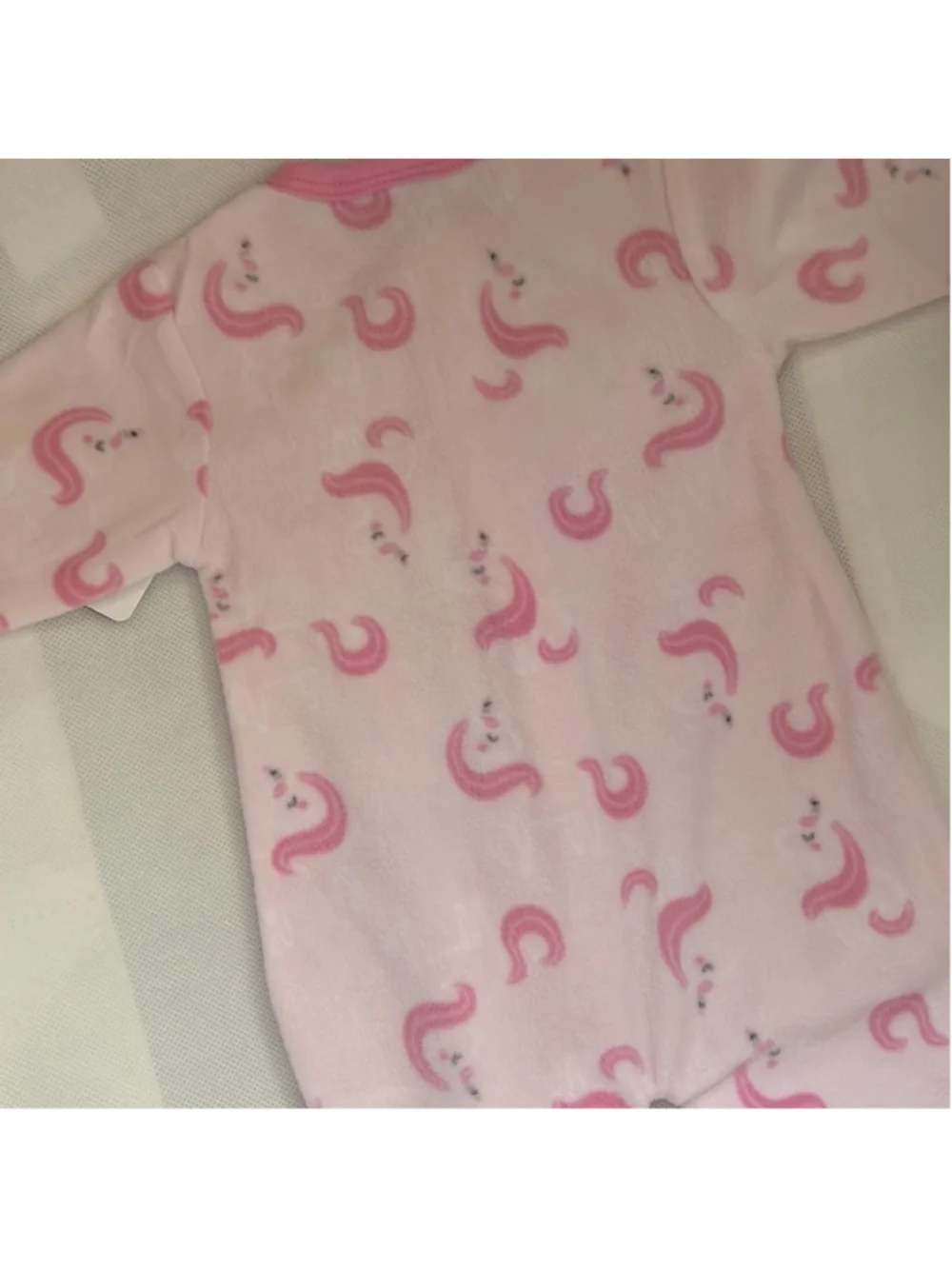 NWT Baby Unicorn Zip Up Fleece Coverall size 0-3 months Pink body suit Bon Bebe